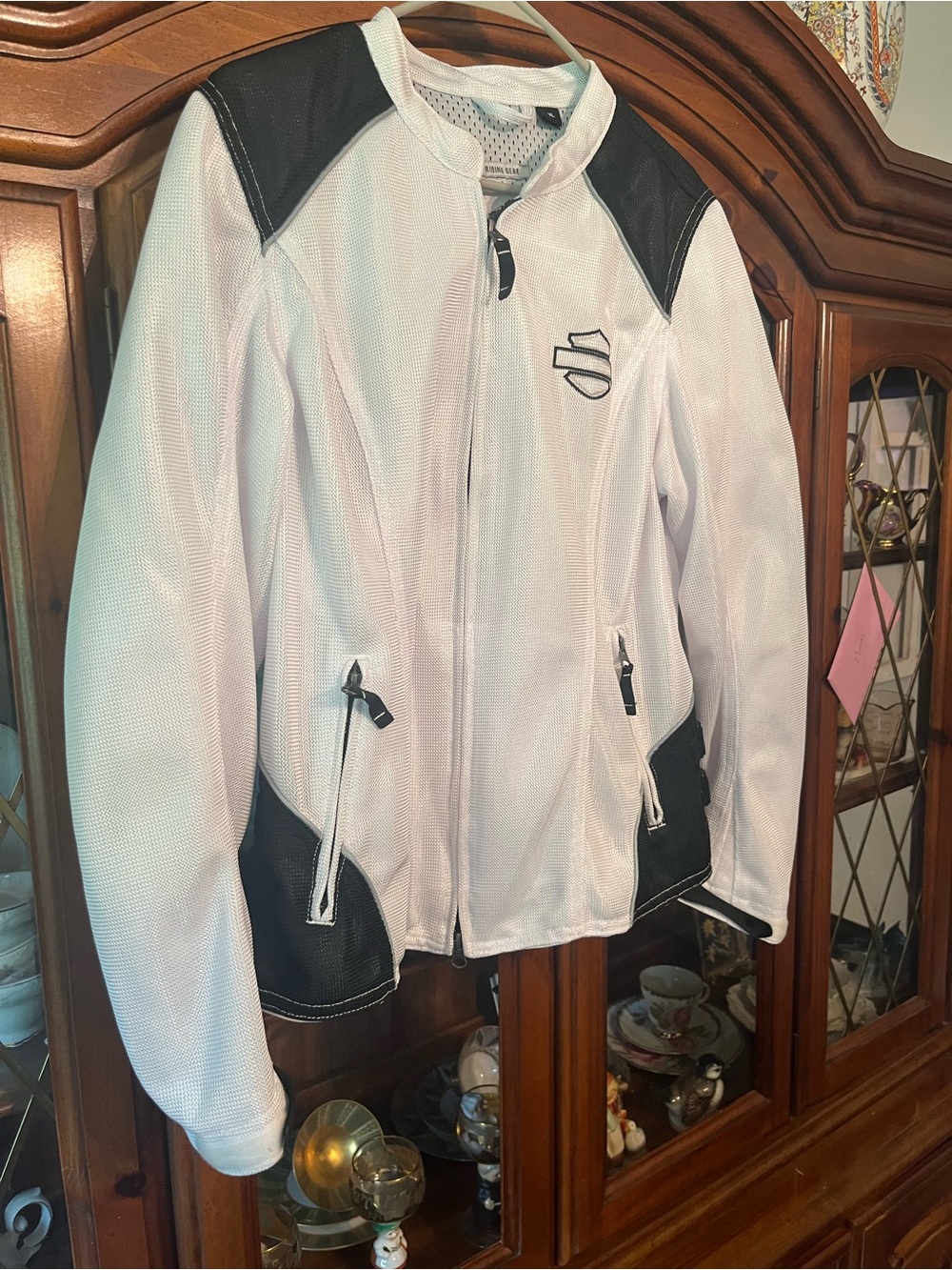 Harley-Davidson White and Black Mesh Riding Jacket